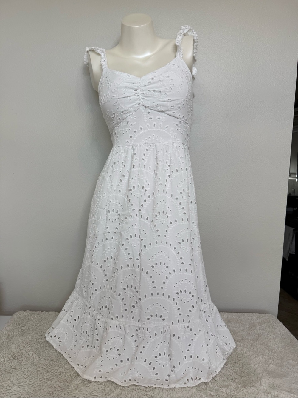 White Eyelet Midi Sundress